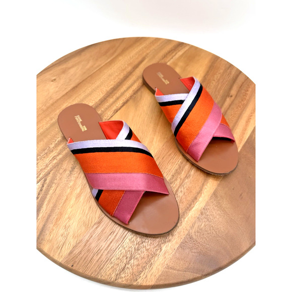 Diane Von Furstenberg Flats | DVF Orange/pink Mule Slip On Colorful Flats Size 6 - Picture 1 of 5